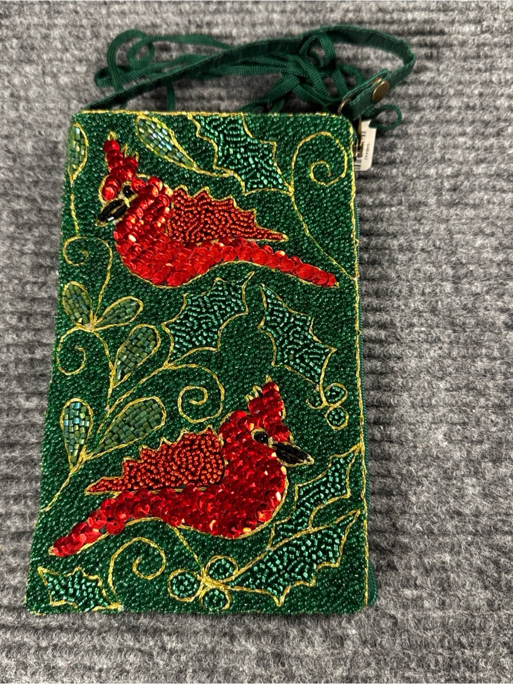 Bamboo Trading Company Cell Phone or Club Bag Crossbody Christmas Cardinals NWT